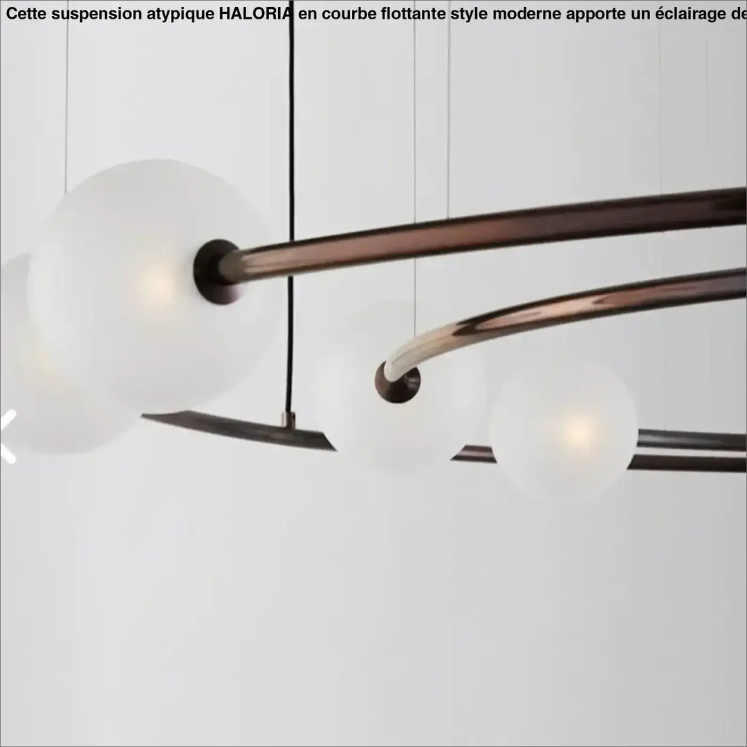 Suspension Design Anneau Aérien Avec Sphères Opales

