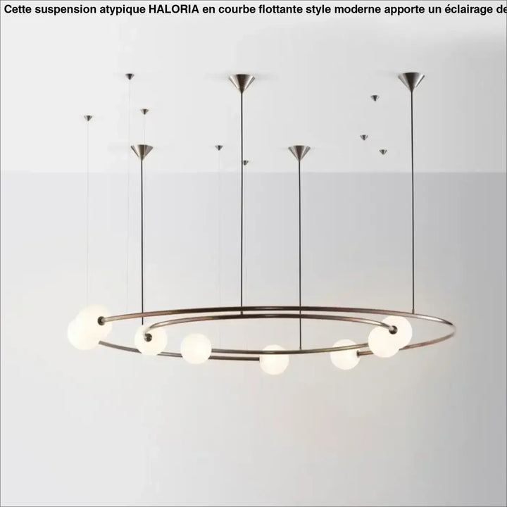 Suspension Design Anneau Aérien Avec Sphères Opales

