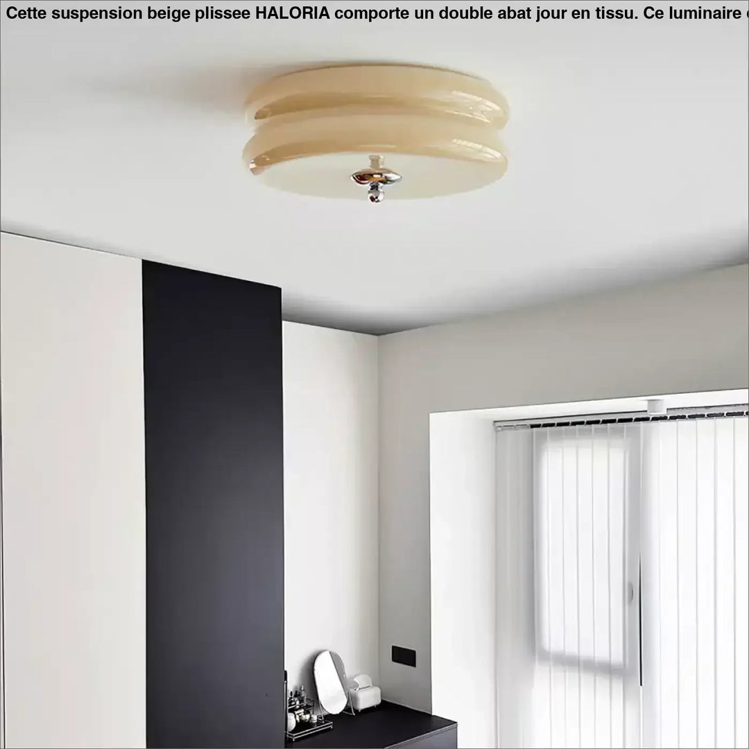 Plafonnier rétro moderne en verre épuré style années 70

