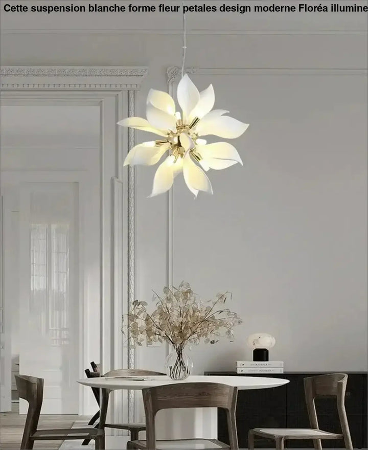 Suspension Blanche Forme Fleur Pétales Design Moderne Élégante