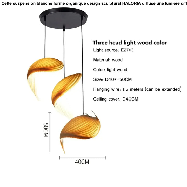 Suspension blanche forme organique design sculptural moderne

