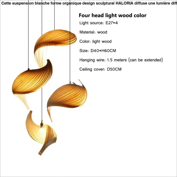 Suspension blanche forme organique design sculptural moderne

