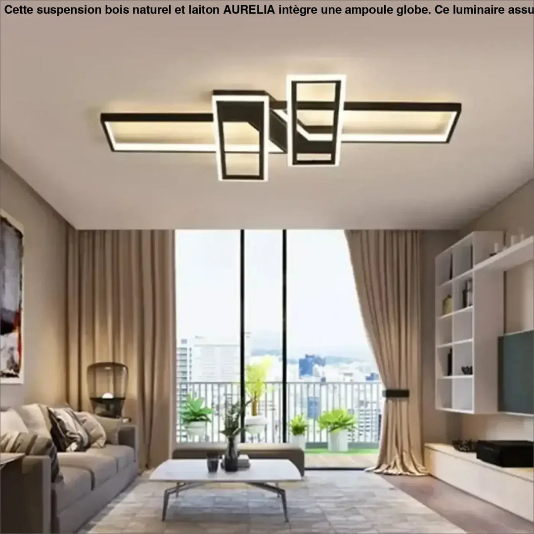 Plafonnier LED géométrique rectangulaire au style moderne minimaliste

