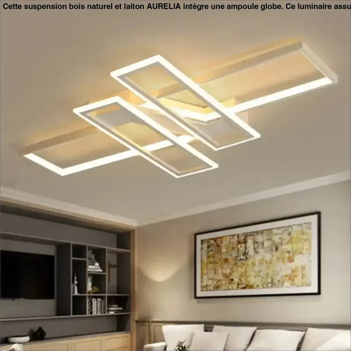 Plafonnier LED géométrique rectangulaire au style moderne minimaliste

