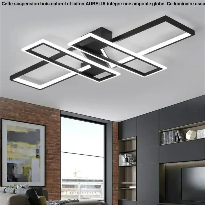 Plafonnier LED géométrique rectangulaire au style moderne minimaliste

