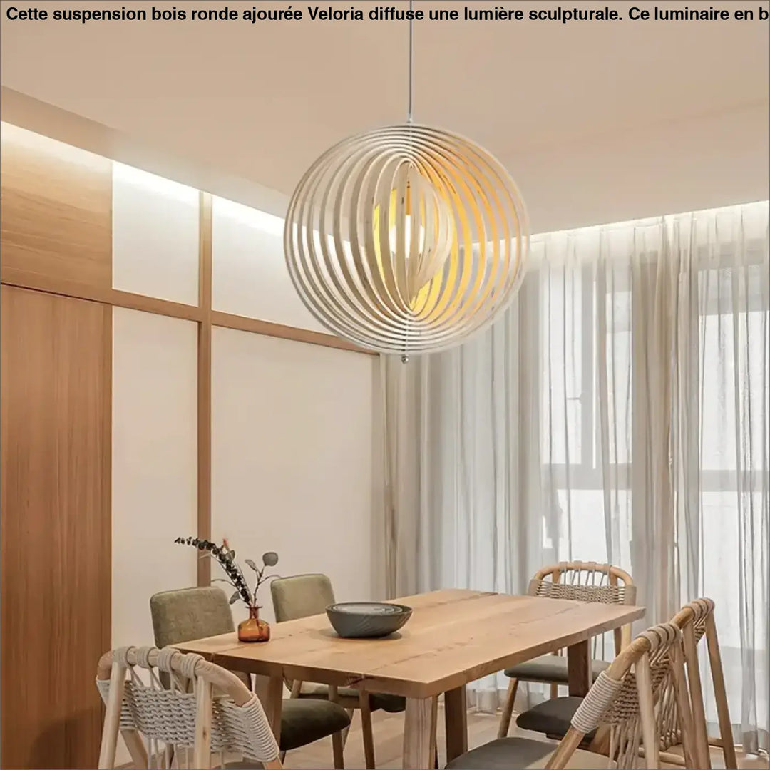 Rotating Moon Pendant Light Nordic Circular wood light fixtures Home Decor dining table light Bedroom Bar Corridor