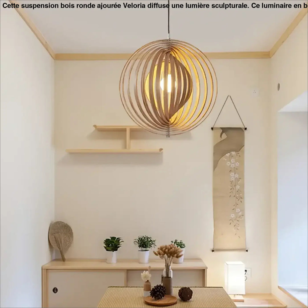 Rotating Moon Pendant Light Nordic Circular wood light fixtures Home Decor dining table light Bedroom Bar Corridor
