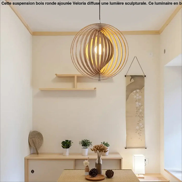 Rotating Moon Pendant Light Nordic Circular wood light fixtures Home Decor dining table light Bedroom Bar Corridor
