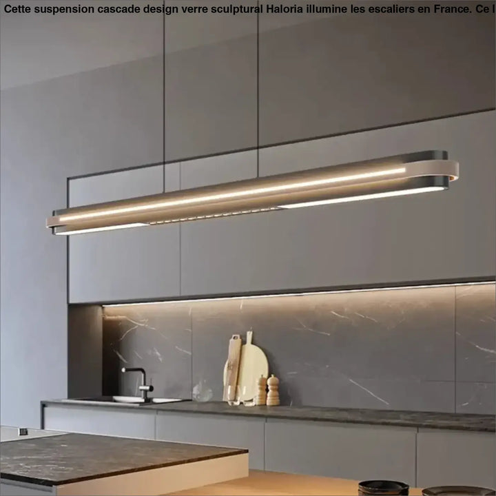 Suspension linéaire noire moderne pour salle à manger