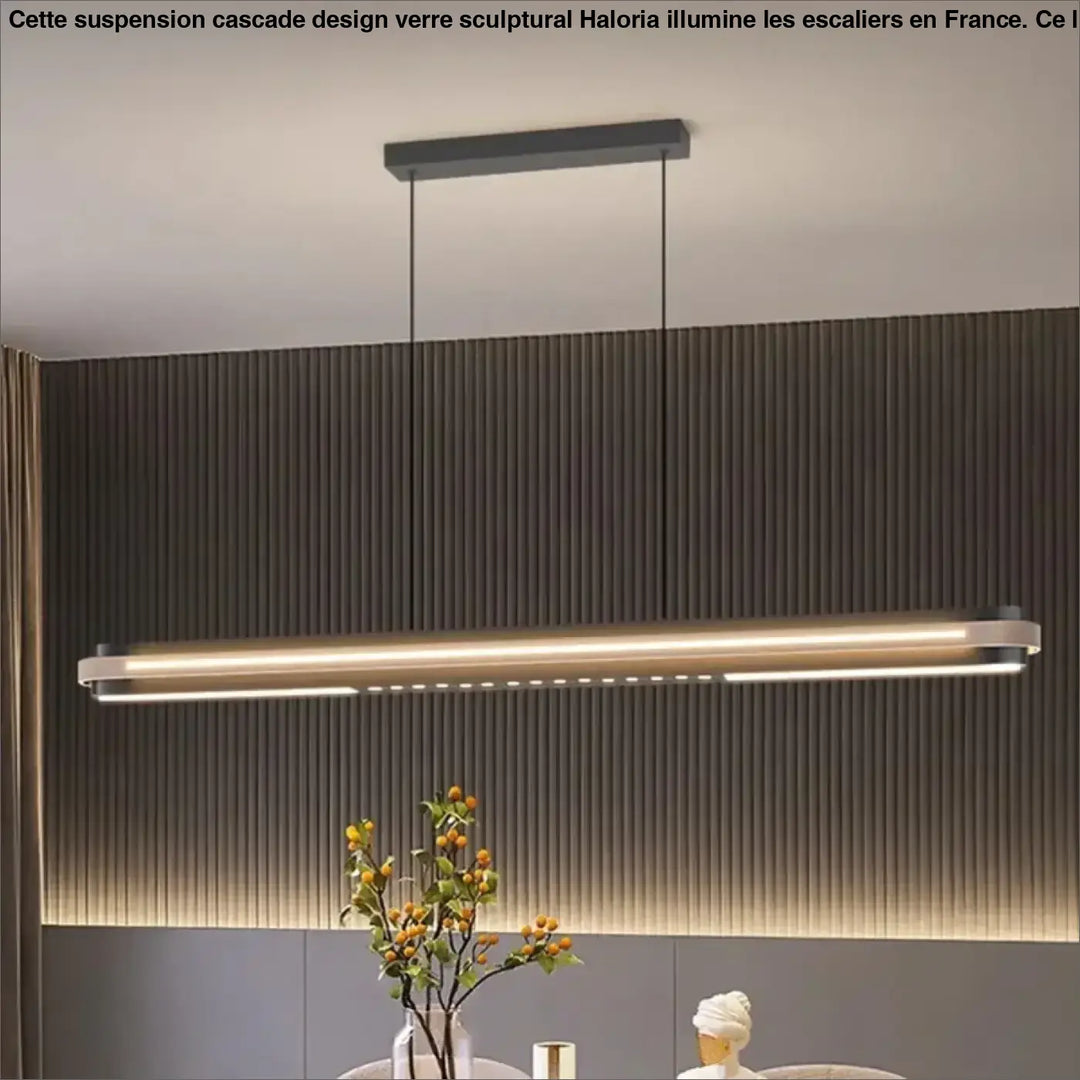 Suspension linéaire noire moderne pour salle à manger