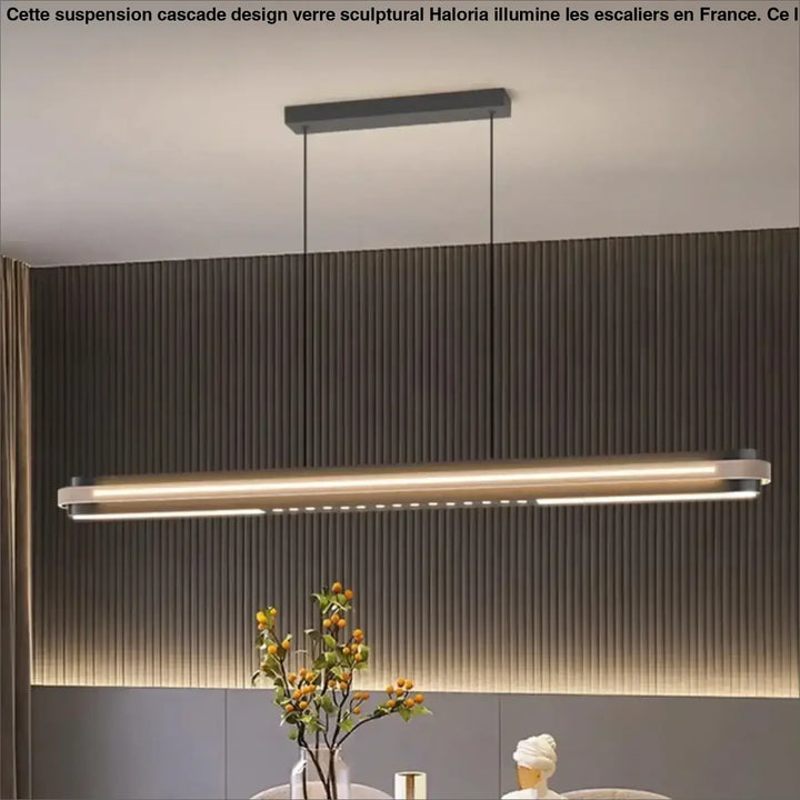 Suspension linéaire noire moderne pour salle à manger