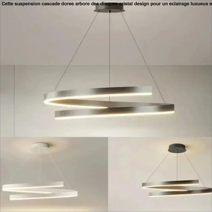 Suspension Contemporaine LED Anneaux Lumineux Élégants


