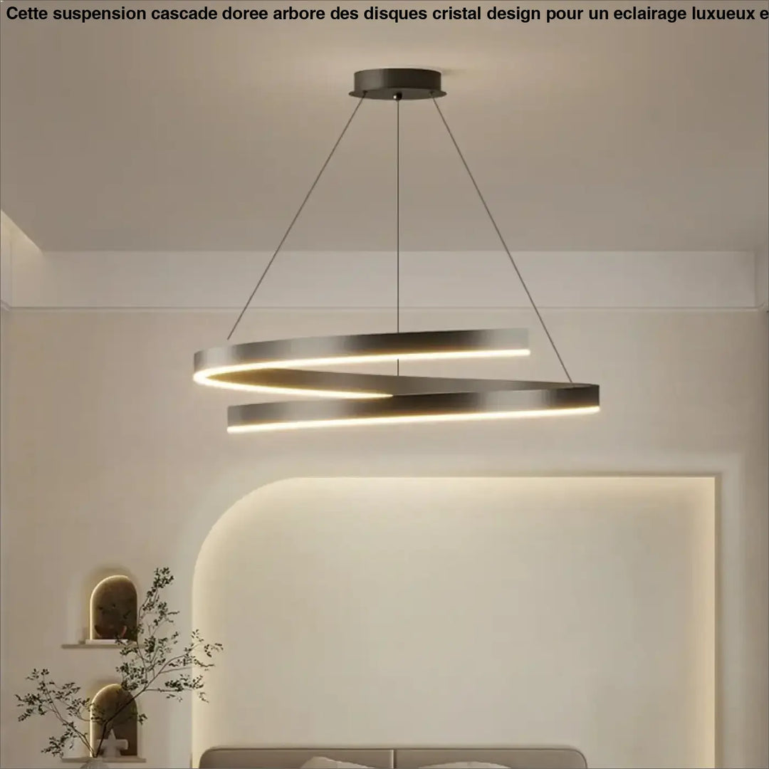 Suspension Contemporaine LED Anneaux Lumineux Élégants

