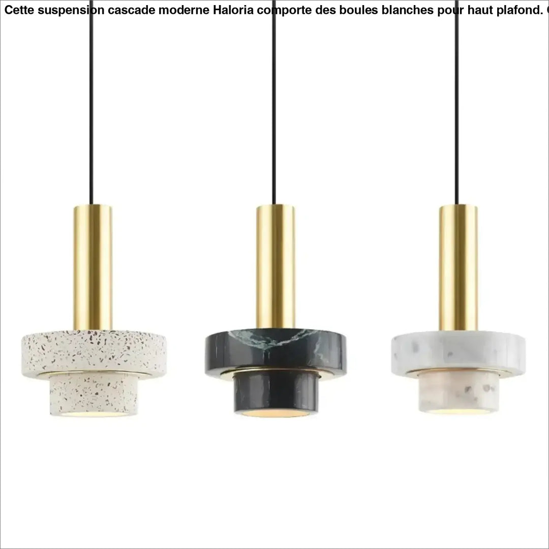 Suspension Design En Laiton Et Pierre Terrazzo Moderne