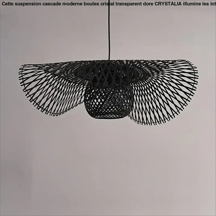 Suspension Luminaire Métal Tissé Design Contemporain pour Salon

