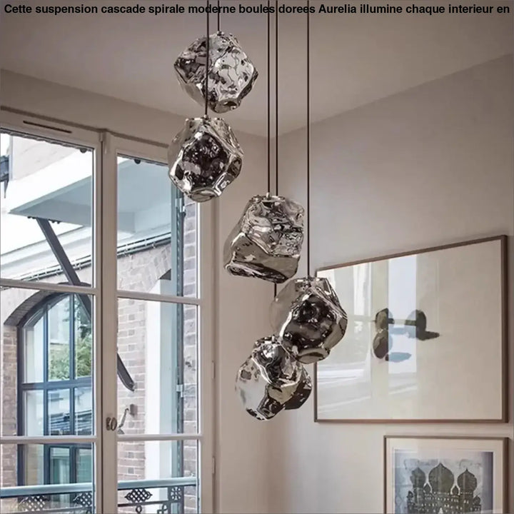 Suspension Luminaire Design Glaçon en Verre Transparent