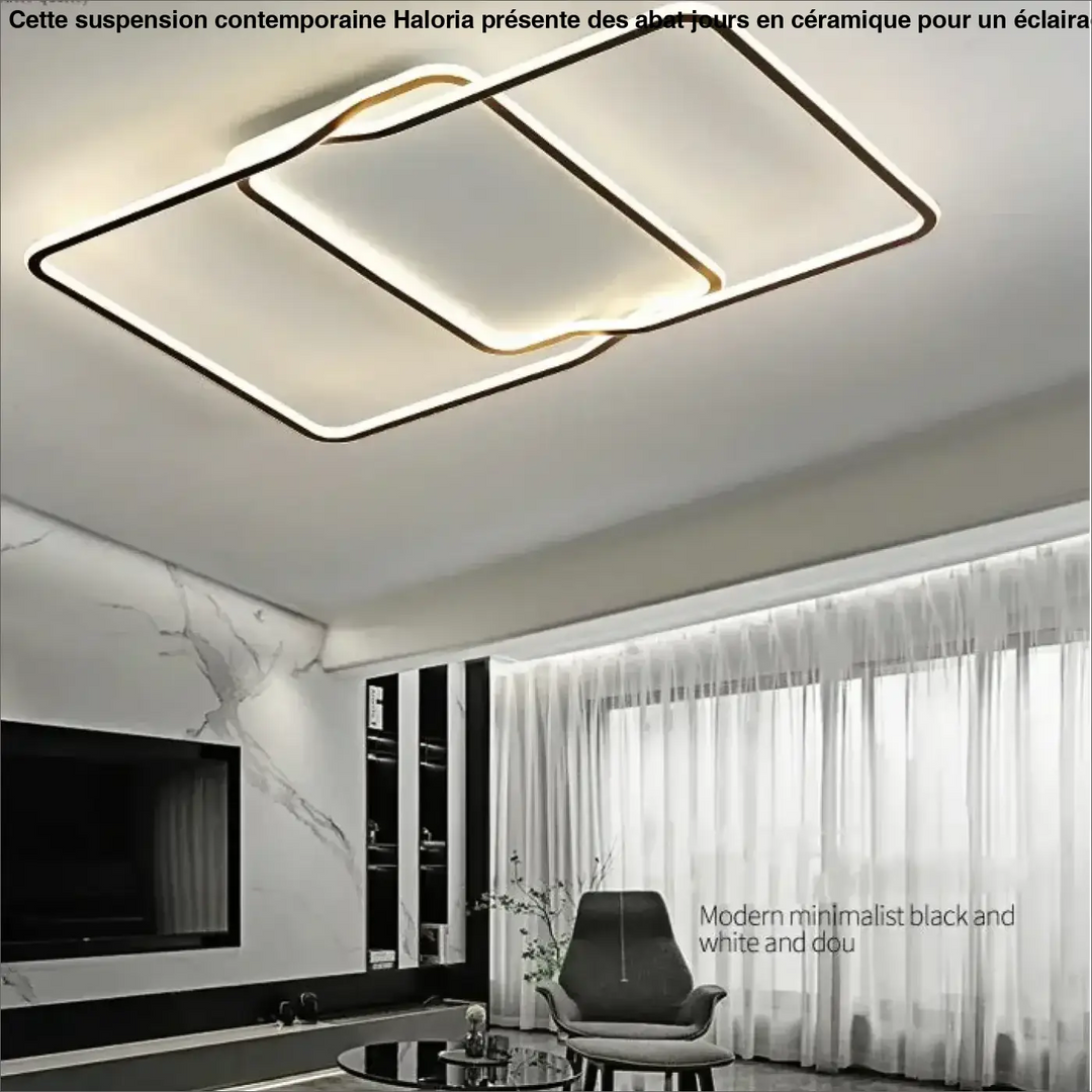 Plafonnier rond led noir élégant et économique style modern