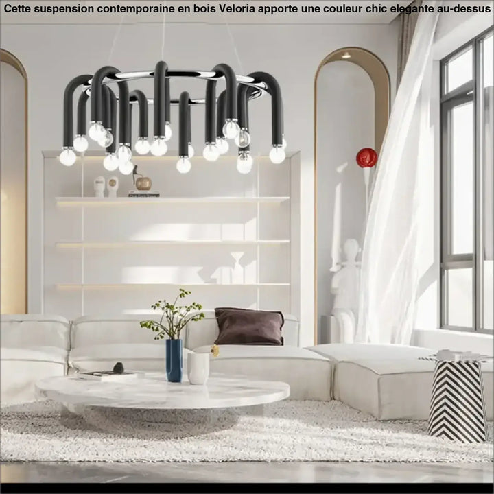 Suspension luminaire en forme de u inversée noire épurée