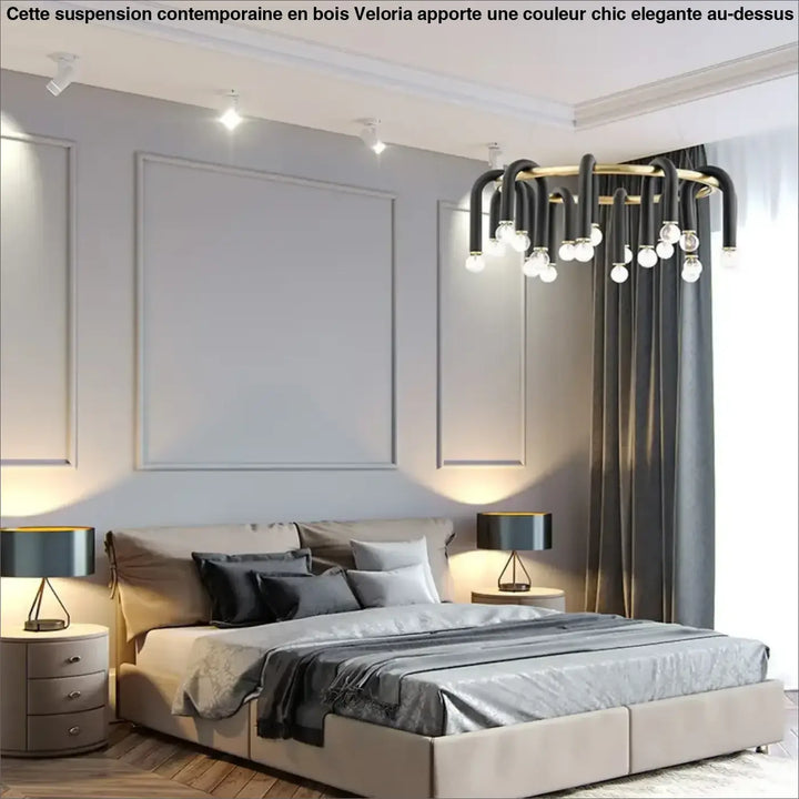 Suspension luminaire en forme de u inversée noire épurée