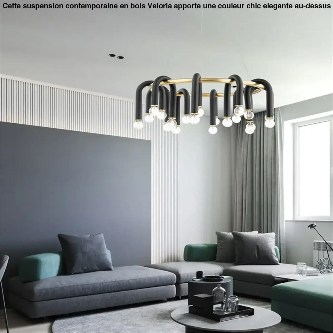 Suspension luminaire en forme de u inversée noire épurée