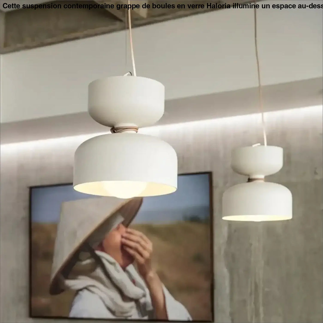 Suspension luminaire contemporaine blanche au style scandinave