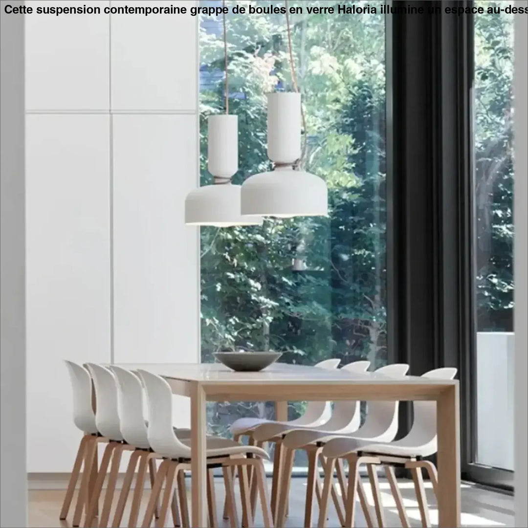 Suspension luminaire contemporaine blanche au style scandinave