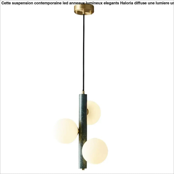Suspension Luminaire Moderne Globes Opalins Doré blanc Vert