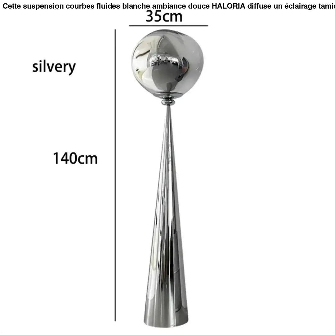 Lampadaire design en verre fumé ambré et chrome moderne