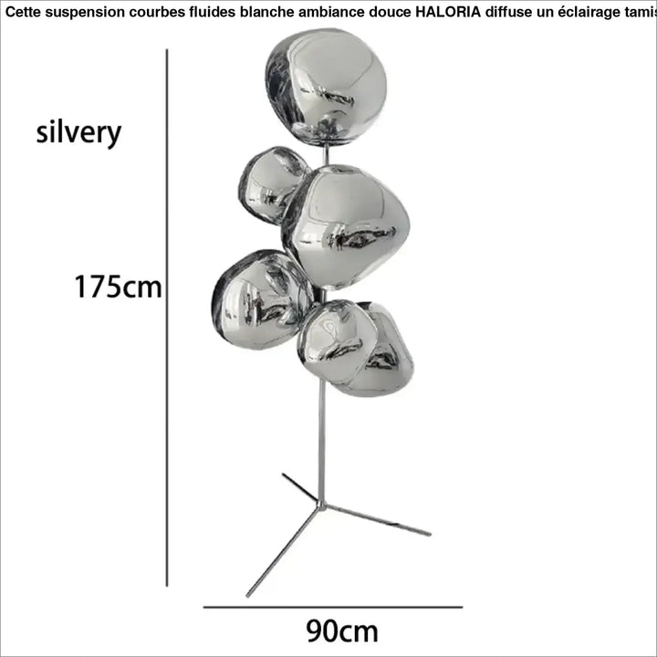 Lampadaire design en verre fumé ambré et chrome moderne