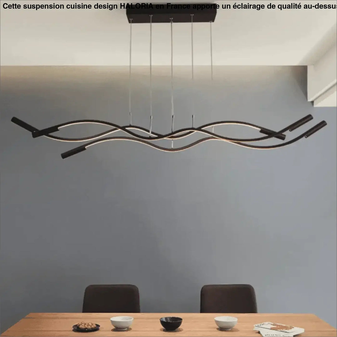 Suspension Cuisine Design Ondulée en Acrylique
