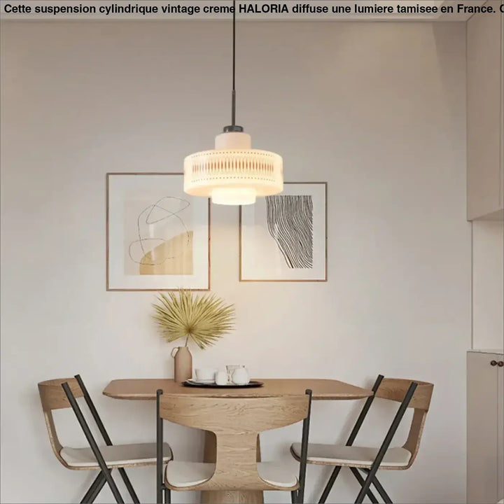 Suspension Cylindrique Vintage Crème Pour Ambiance Douce

