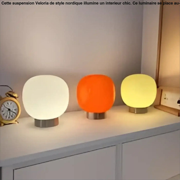 Lampe de chevet macaron avec dômes mats blancs orange jaune en verre pour une décoration intérieure chevet minimaliste plus qu’un