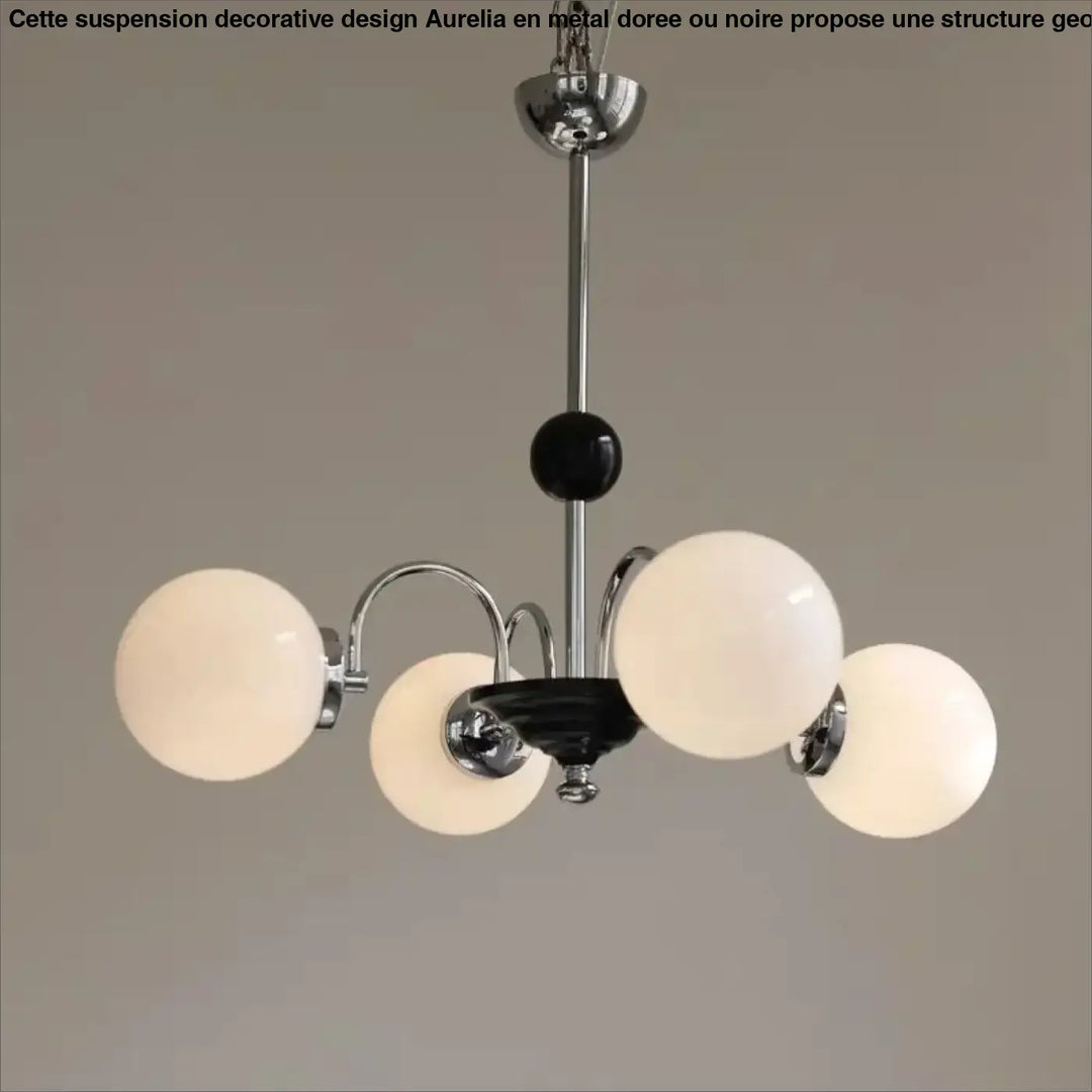 Suspension décorative dorée à globes style vintage raffiné