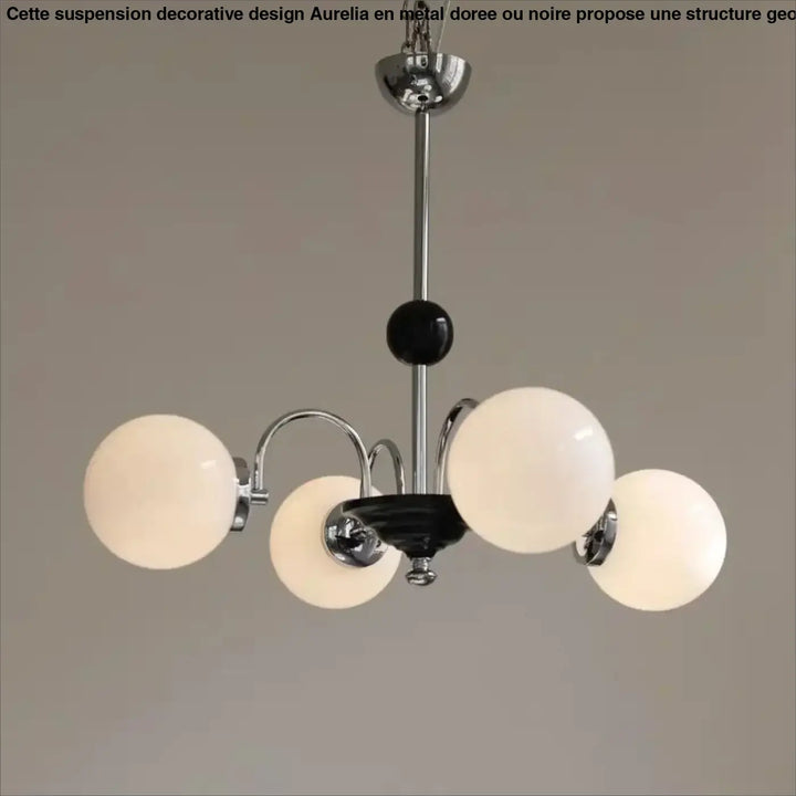 Suspension décorative dorée à globes style vintage raffiné