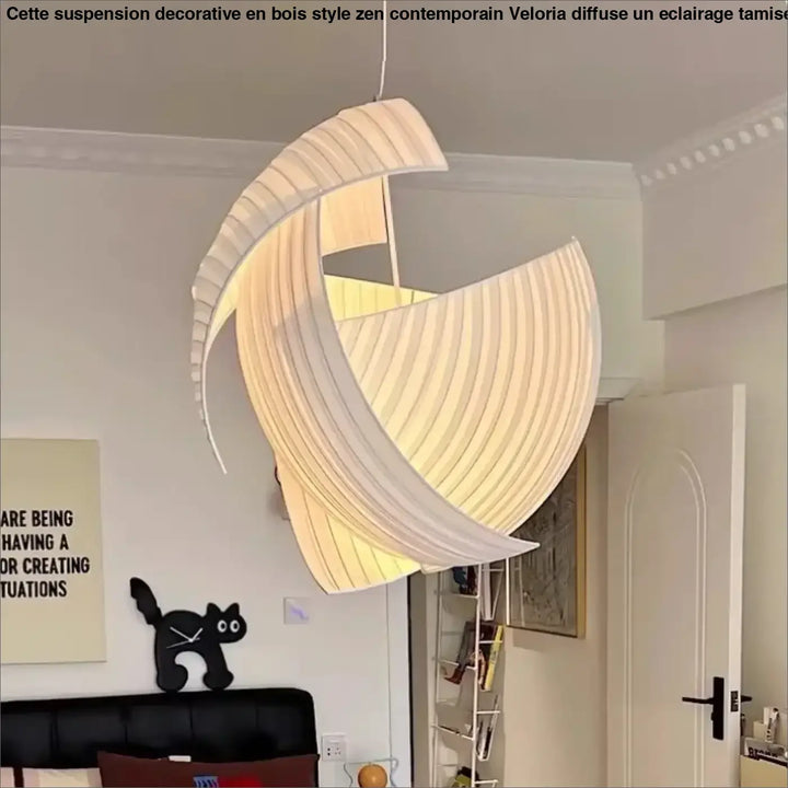 Suspension luminaire japonaise en tissu blanc élégant