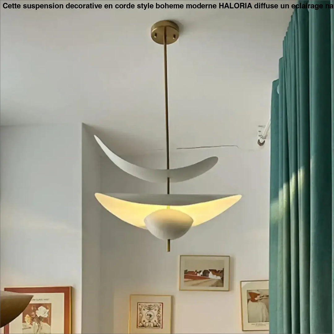 Suspension luminaire design aérien aux formes organiques blanc