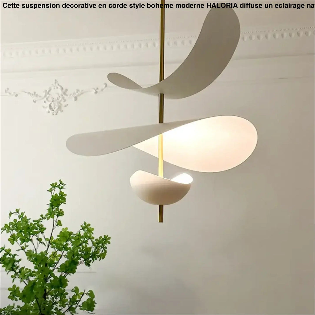 Suspension luminaire design aérien aux formes organiques blanc