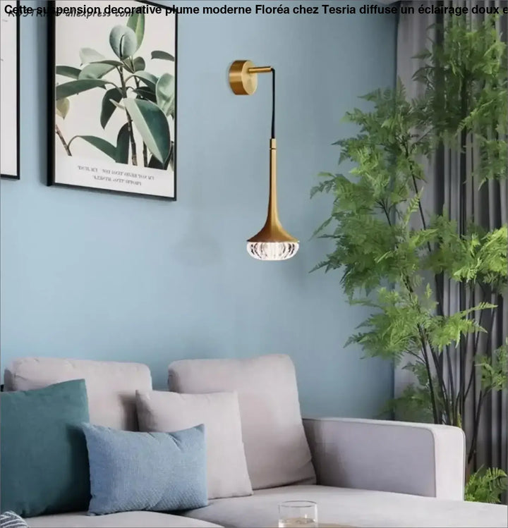 Applique murale moderne laiton et verre lumineux au style élégant