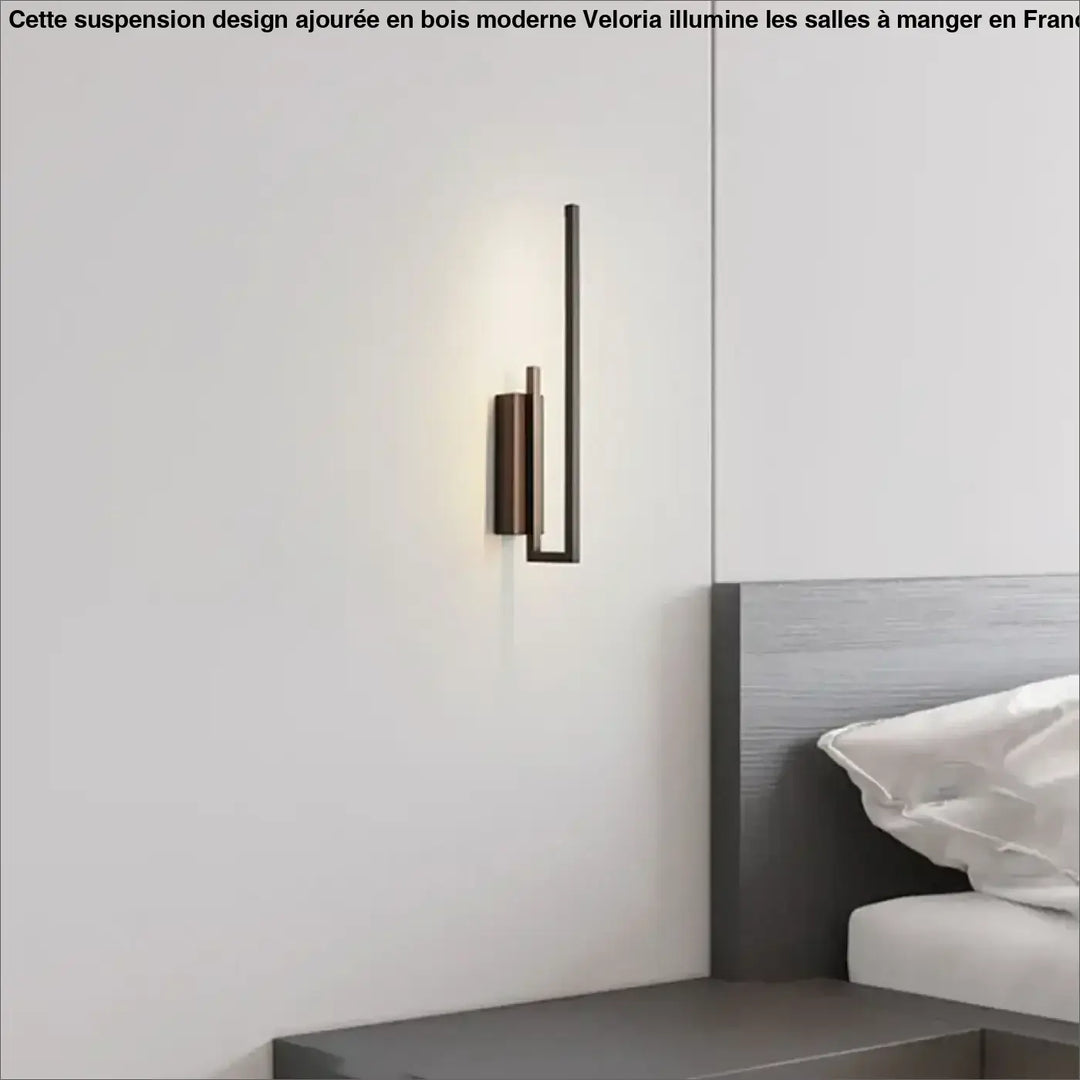 Applique murale LED moderne en métal noir design minimaliste