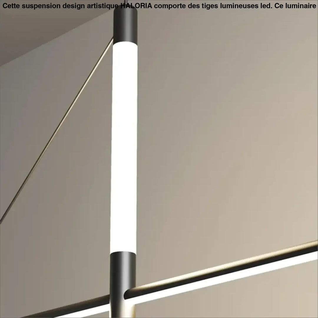 Suspension led linéaire style architecte noir blanc élégant
