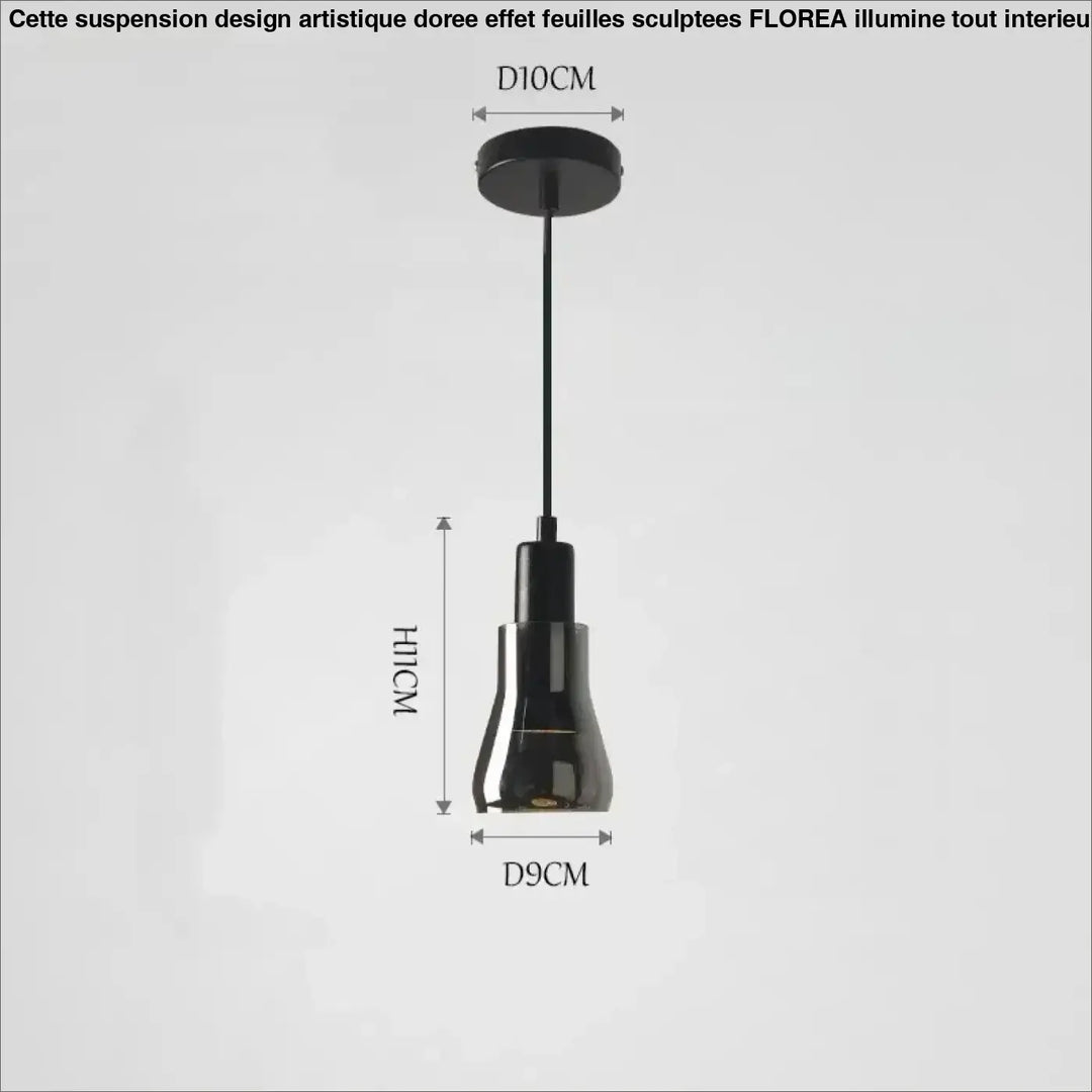 Suspension luminaire en verre fumé style moderne et design élégant