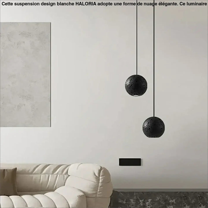 Suspension design sphère moderne éclairage noir chic