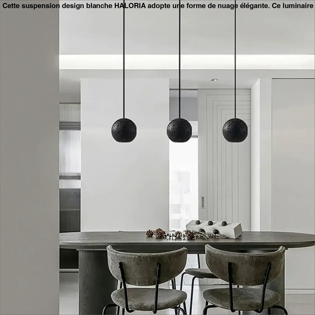 Suspension design sphère moderne éclairage noir chic