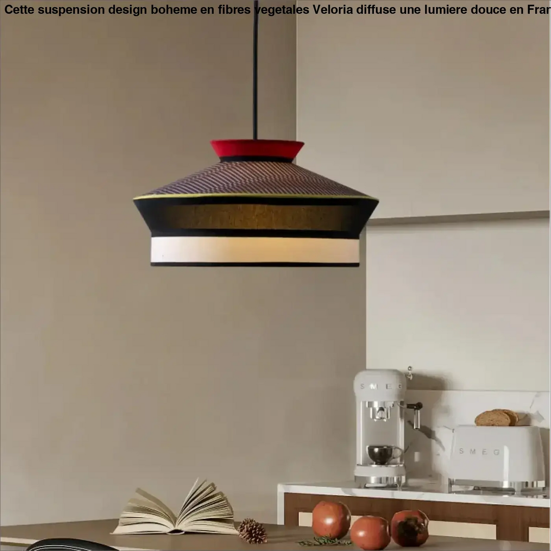 Suspension contemporaine en tissu et métal style chic