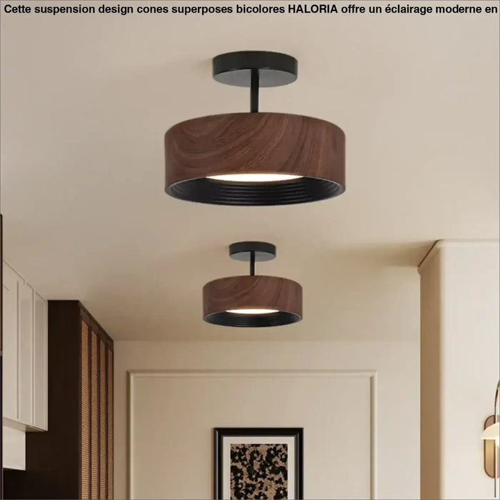 Plafonnier led en acrylique et métal élégant style marron