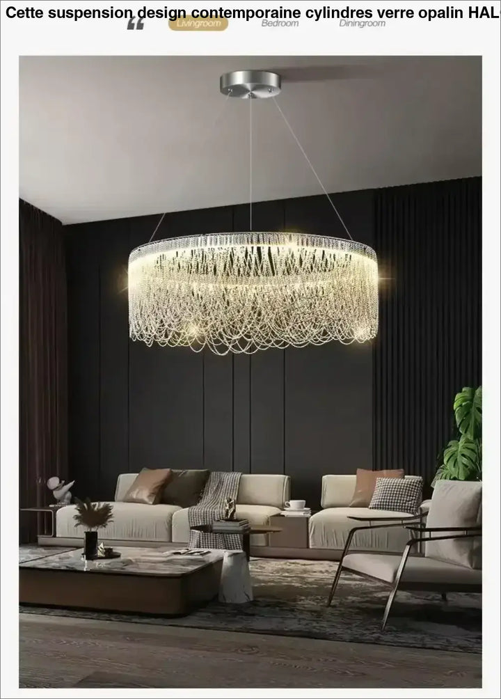 Suspension Design Ronde Métal Entrelacé Moderne Élégant