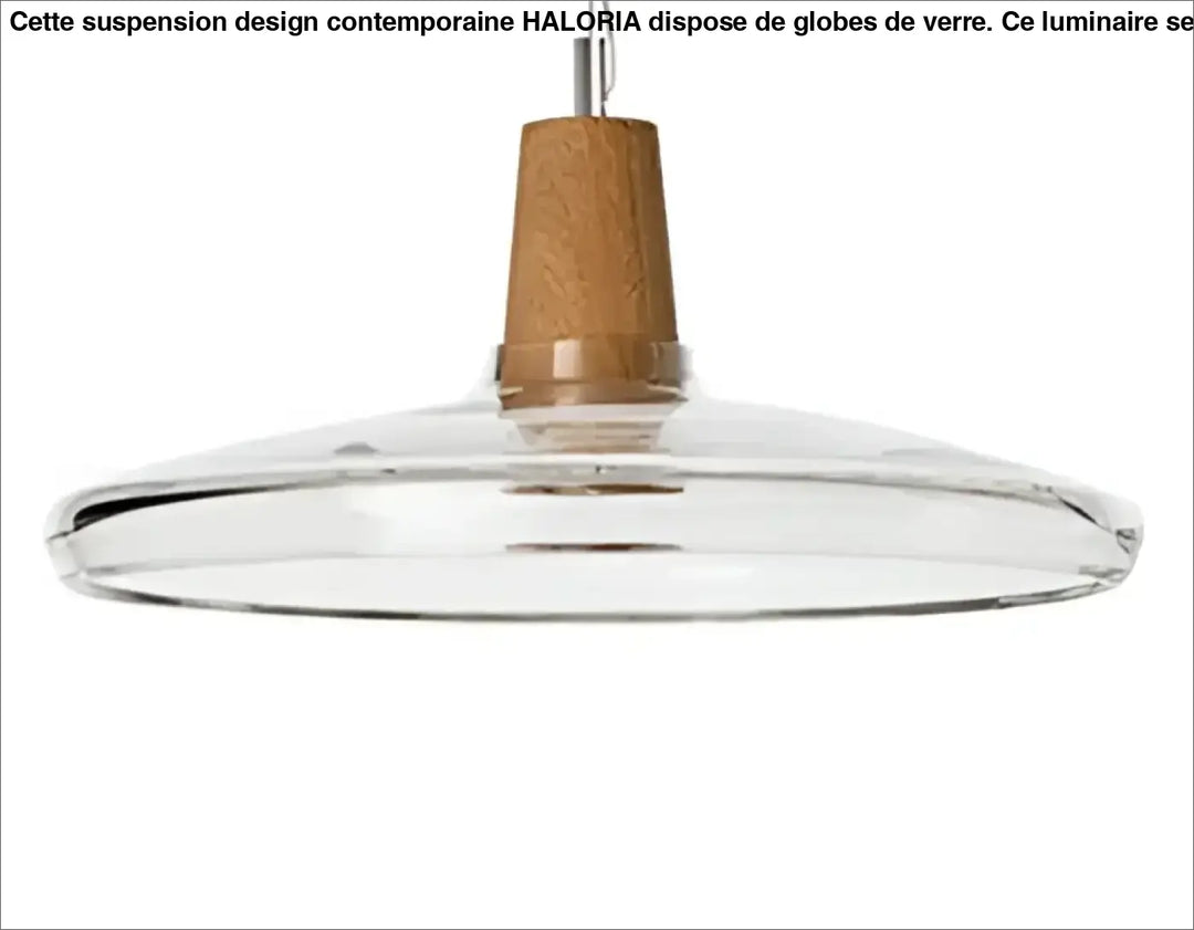 Suspension luminaire en verre effet bois au style scandinave