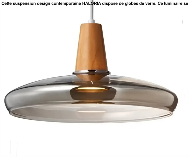 Suspension luminaire en verre effet bois au style scandinave