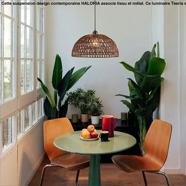 Suspension luminaire en osier pour ambiance zen et naturelle