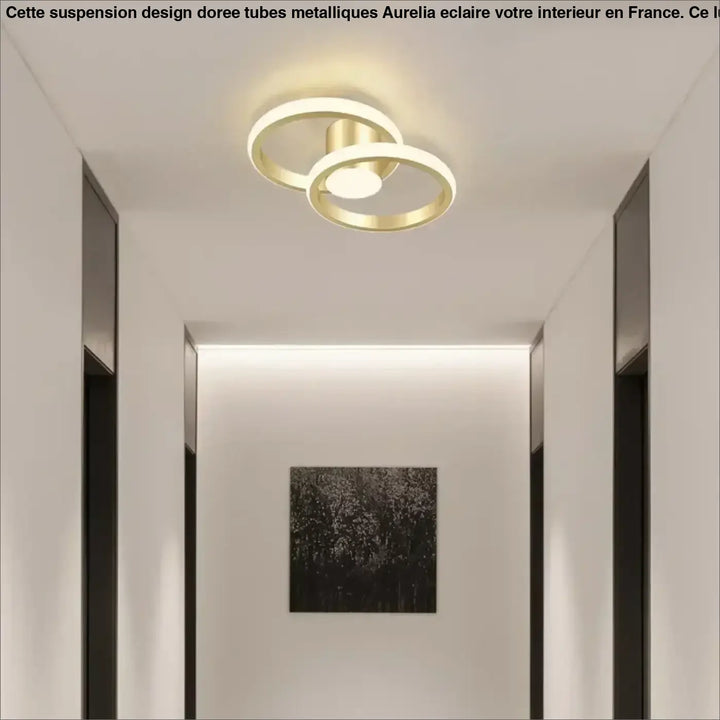 Plafonnier moderne minimaliste doré au design épuré et élégant